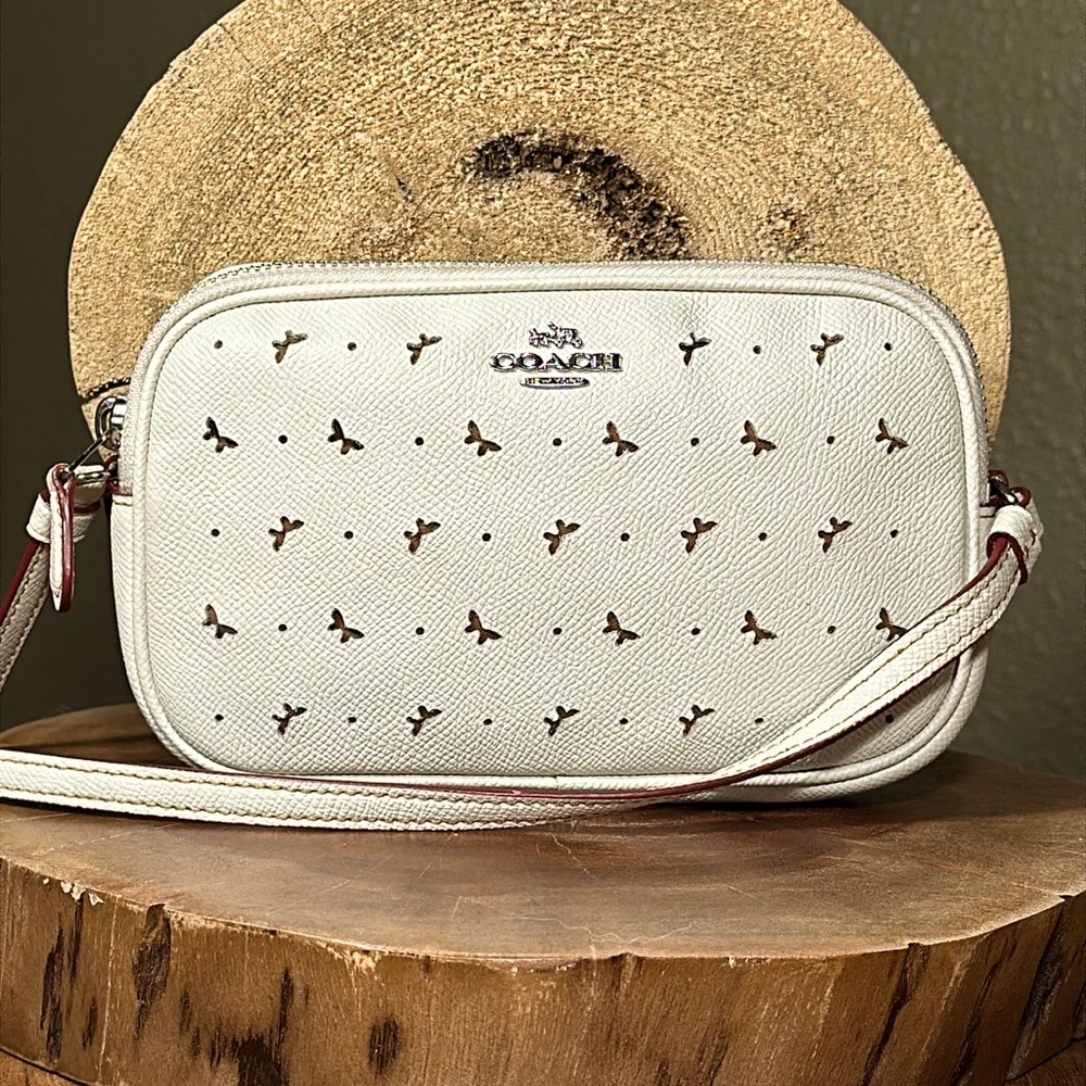 *RARE* COACH Crossbody in Perforated Butterfly Crossgrain Leather